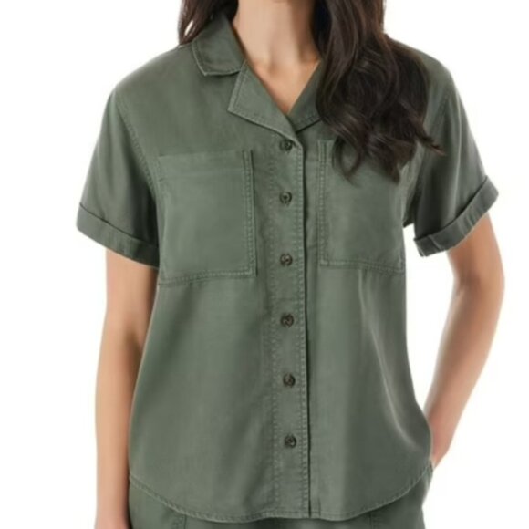 Member's Mark Tops - Member's Mark Women's Short Sleeve Tencel Camp Shirt Size L